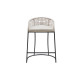 Natural Woven Rope Back Metal Frame Counter Stool
